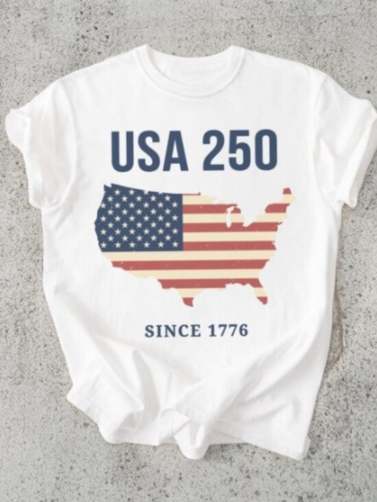 Tops - USA 250 T-Shirt, Patriotic US 250th, Fourth of July Tee